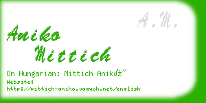 aniko mittich business card